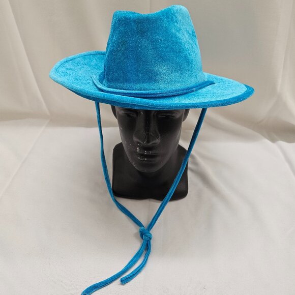 Blue Velvet Cowboy Hat - Picture 1 of 2